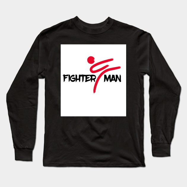 Fighter Man T-shirt Design Long Sleeve T-Shirt by S.N.International